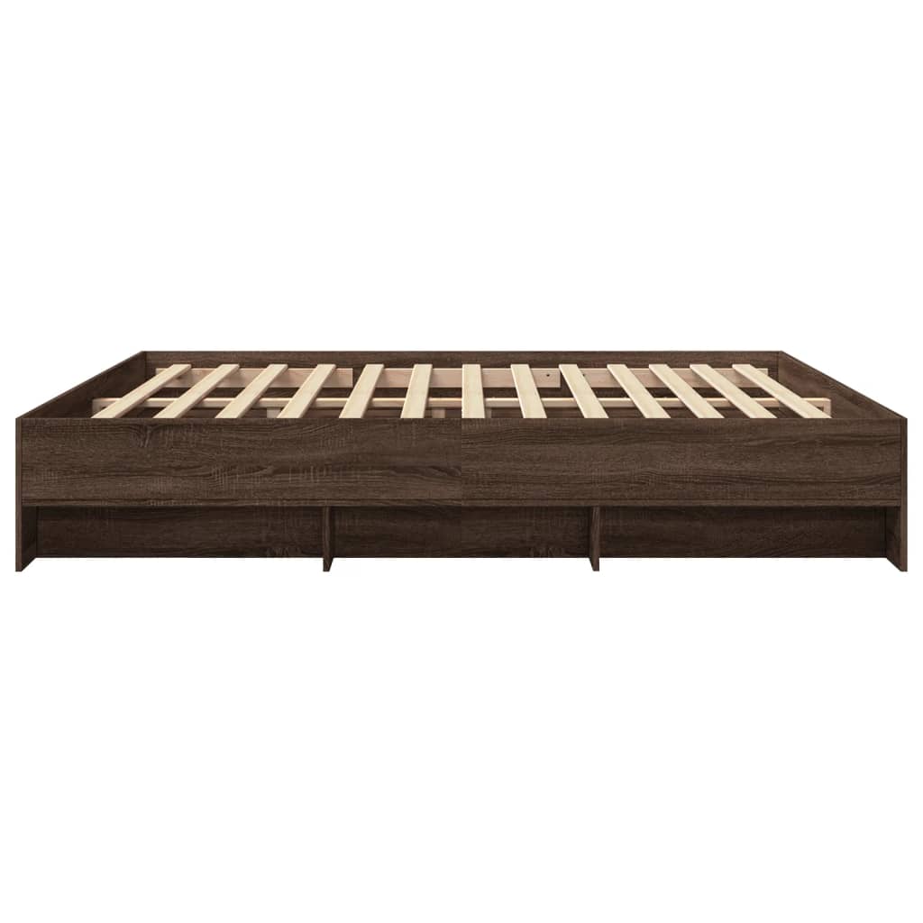 Giroletto senza Materasso Rovere Marrone 200x200 cm Truciolato | homemem39