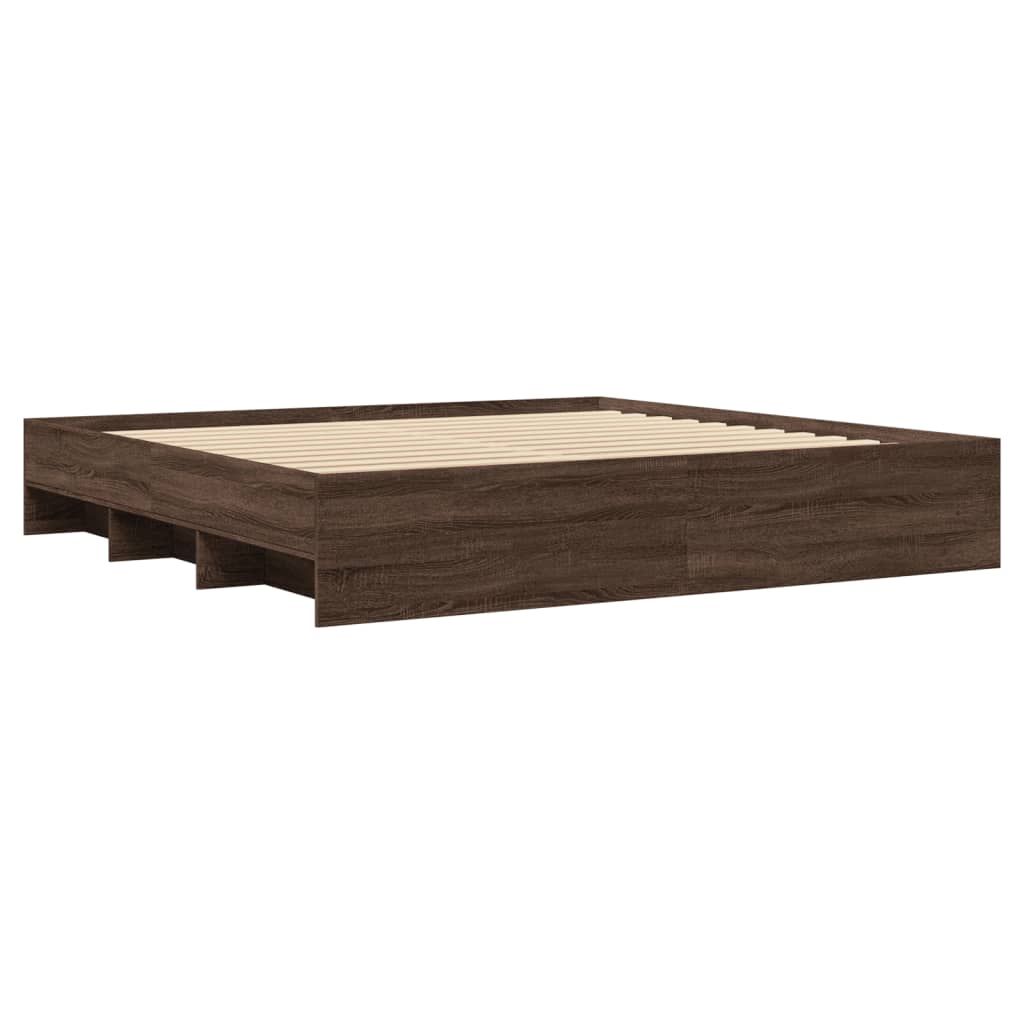 Giroletto senza Materasso Rovere Marrone 200x200 cm Truciolato | homemem39