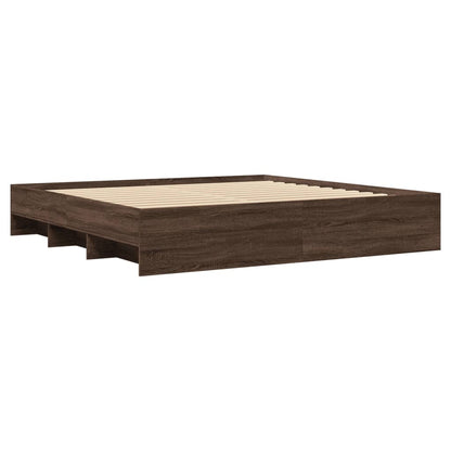 Giroletto senza Materasso Rovere Marrone 200x200 cm Truciolato | homemem39