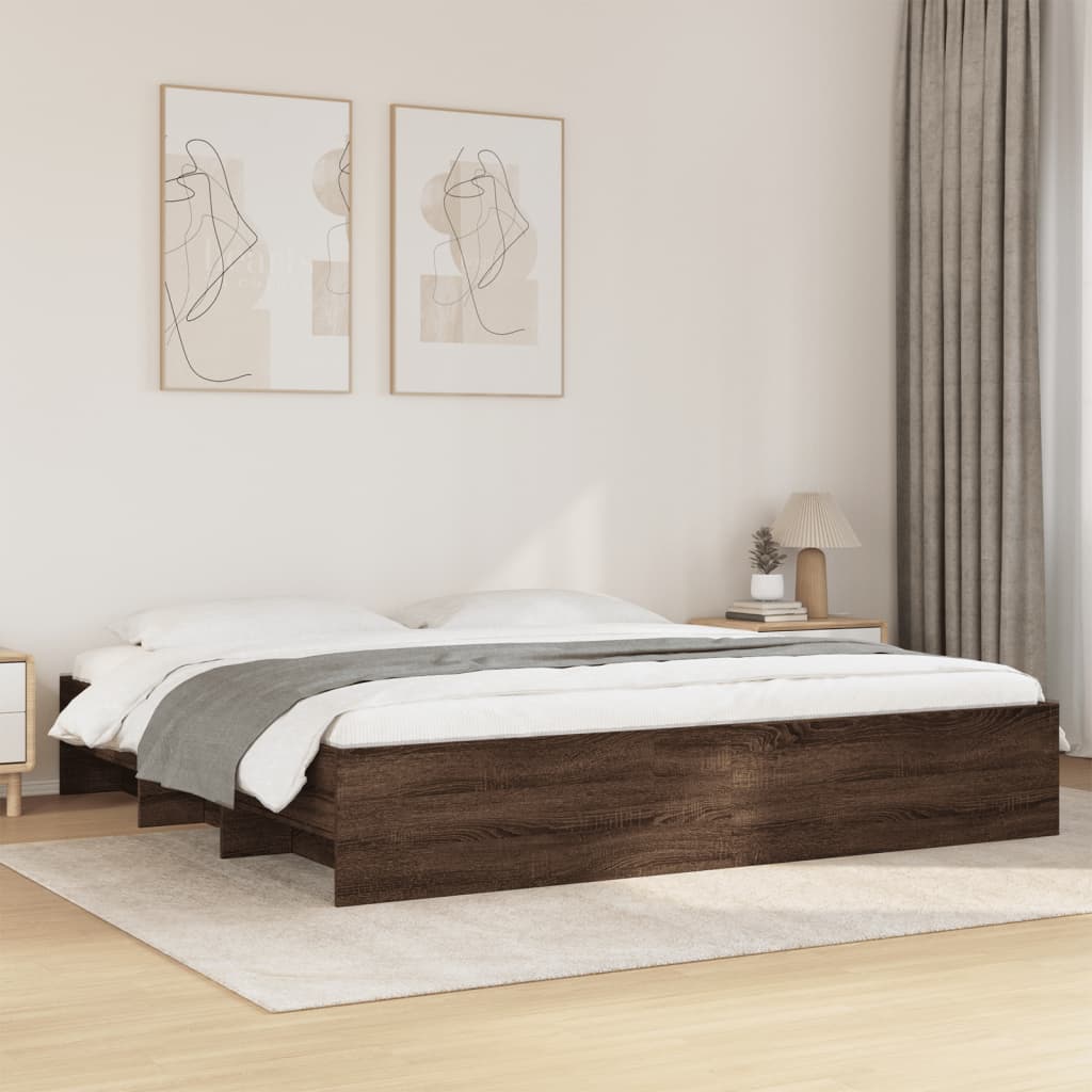 Giroletto senza Materasso Rovere Marrone 200x200 cm Truciolato | homemem39