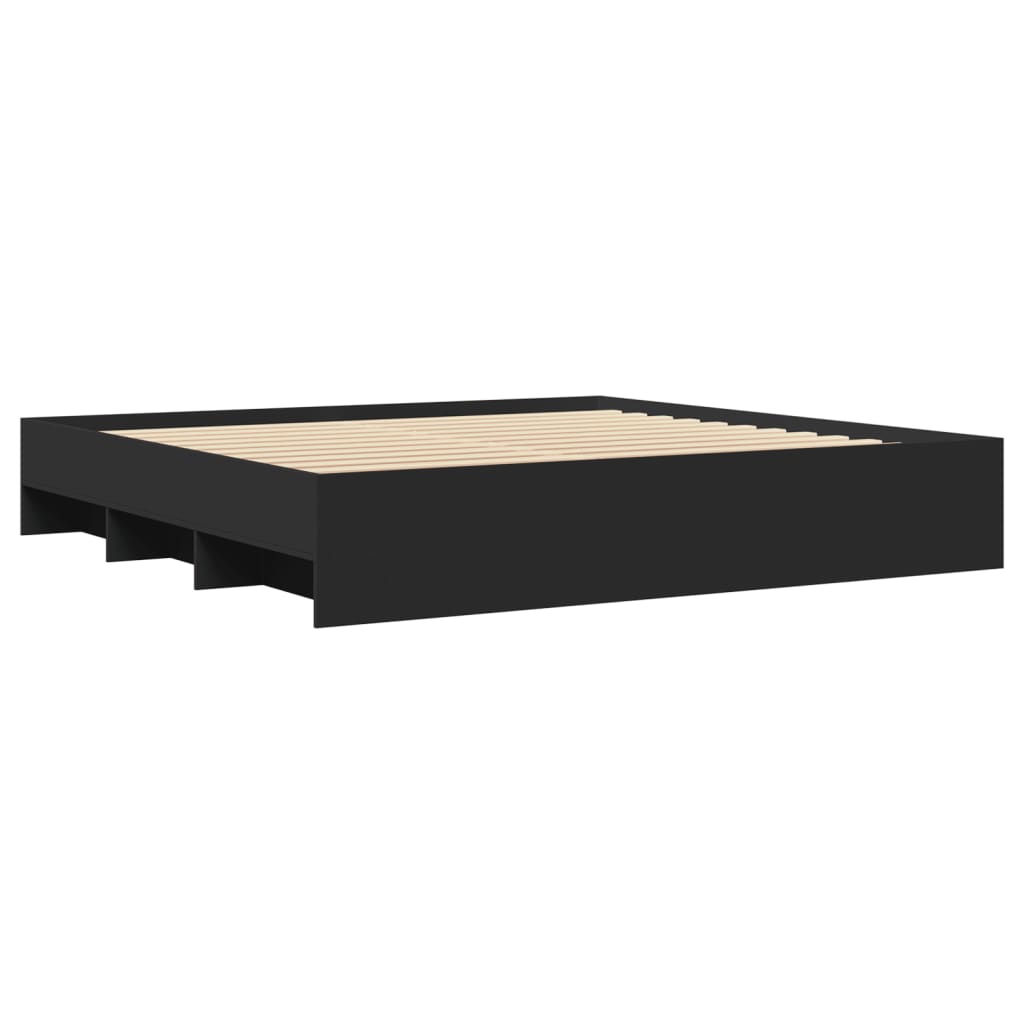 Giroletto senza Materasso Nero 180x200 cm in Legno Multistrato | homemem39