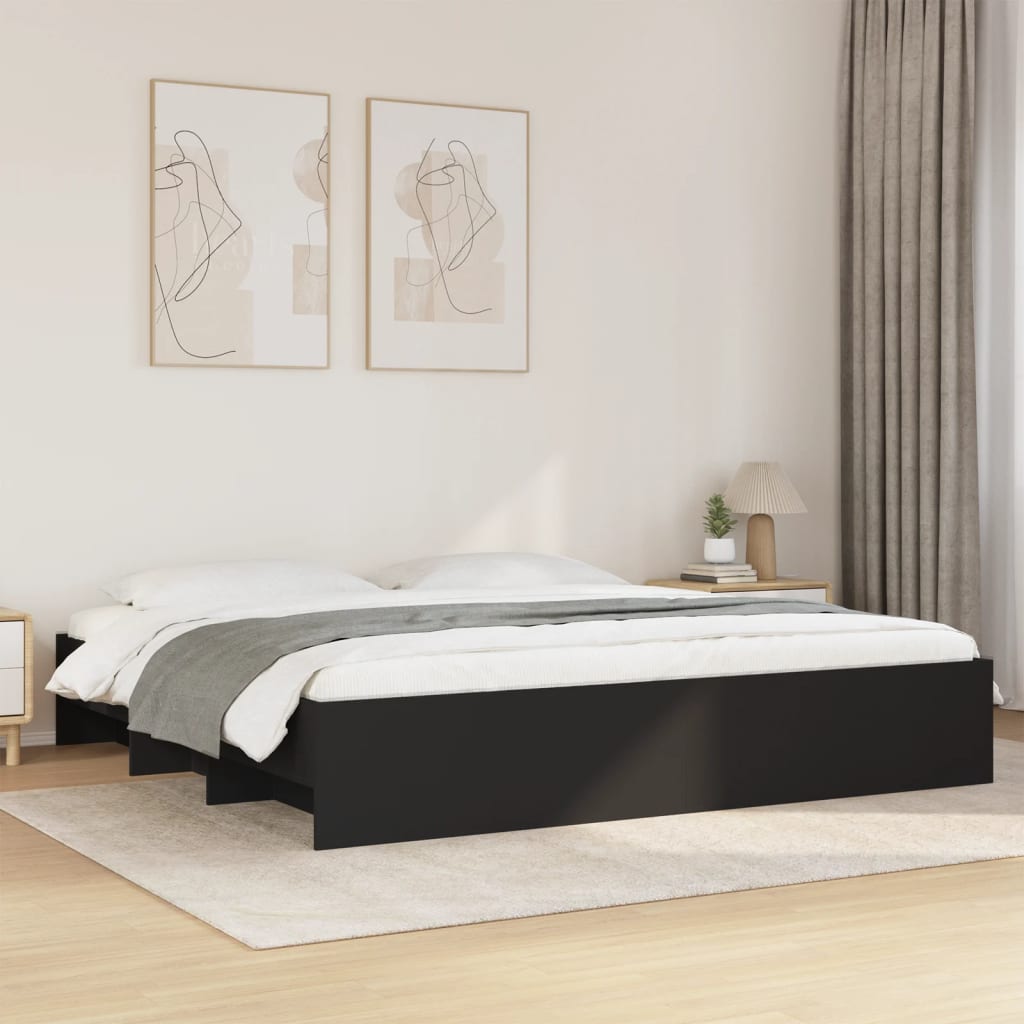Giroletto senza Materasso Nero 180x200 cm in Legno Multistrato | homemem39