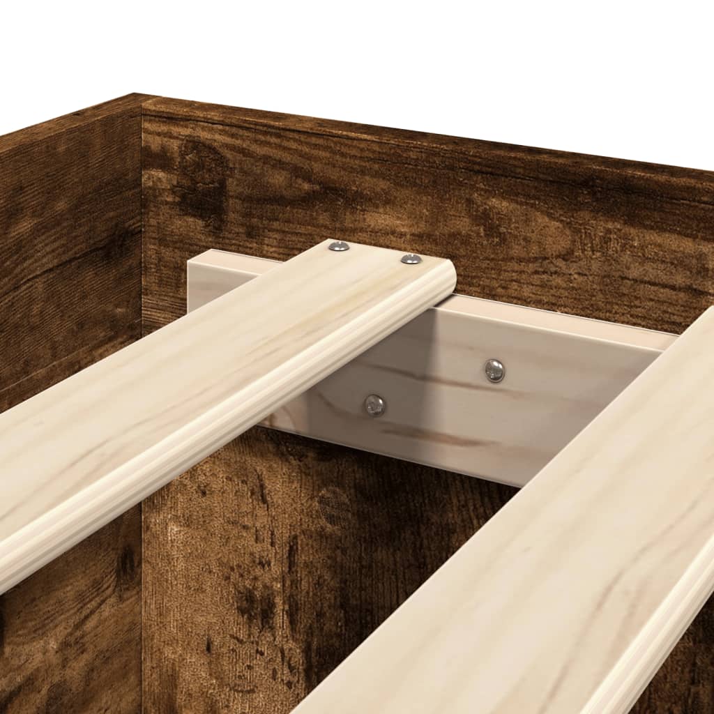 Giroletto senza Materasso Rovere Fumo 180x200 cm in Truciolato - homemem39