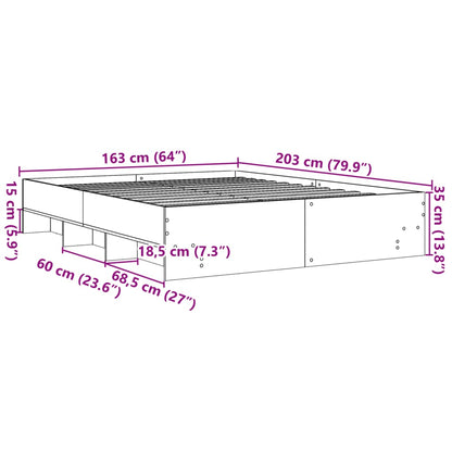 Giroletto senza Materasso Bianco 160x200cm in Legno Multistrato | homemem39