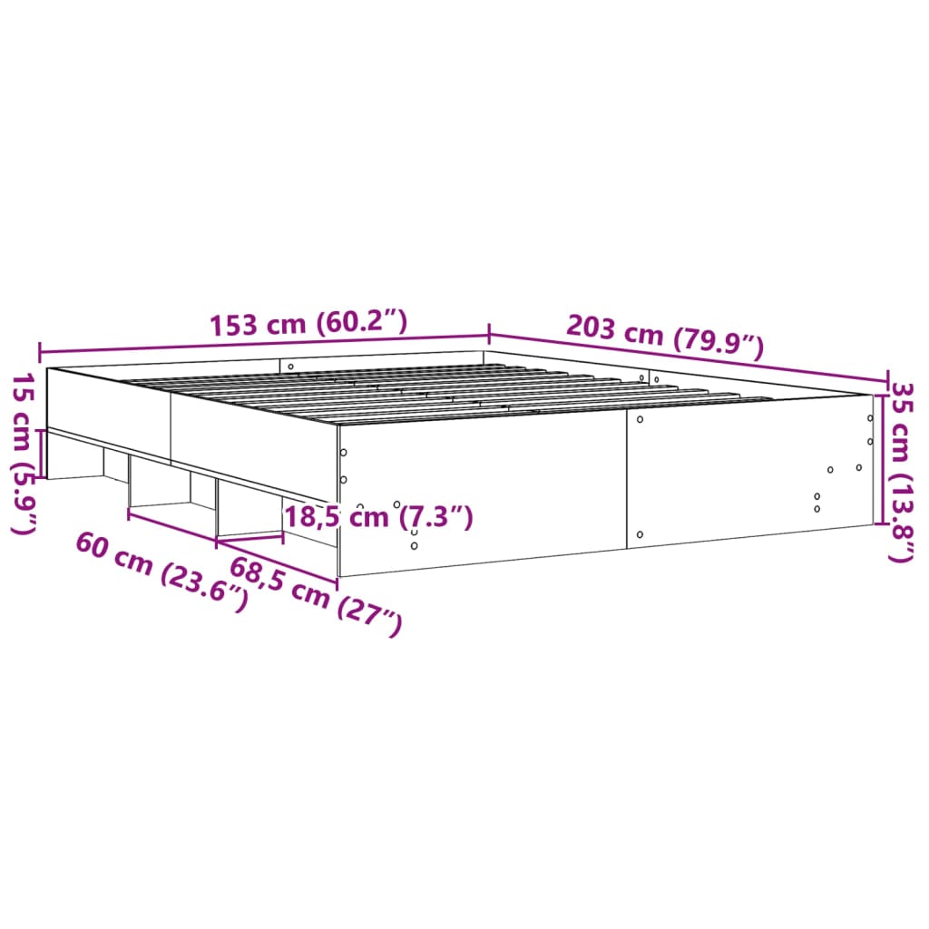 Giroletto Nero 150x200 cm in Legno Multistrato | homemem39