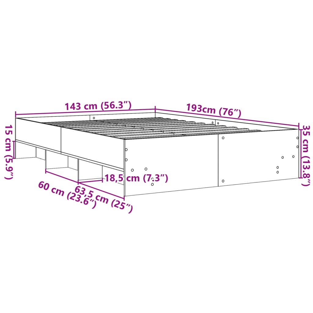 Giroletto Grigio Cemento 140x190 cm in Legno Multistrato | homemem39