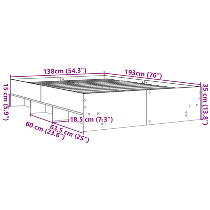 Giroletto Grigio Sonoma 135x190 cm in Legno Multistrato | homemem39