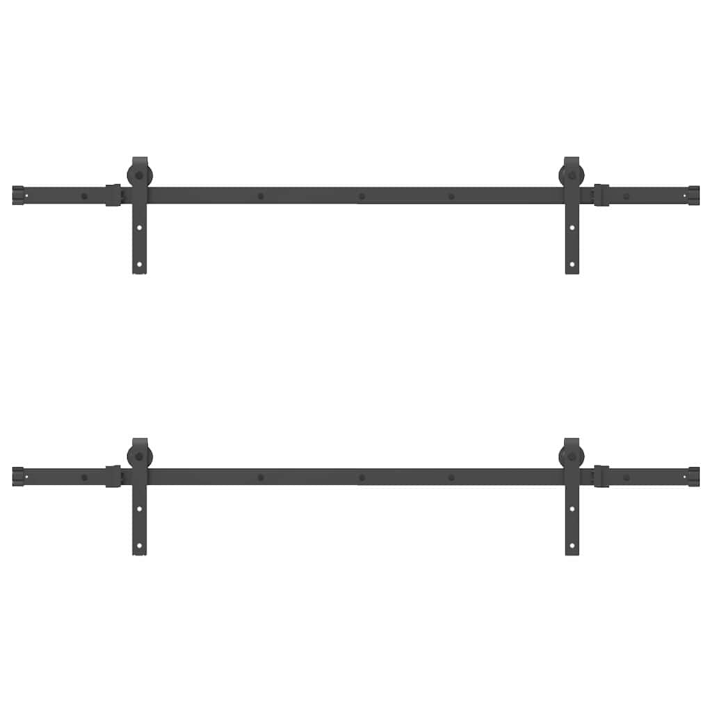 Kit di Binari per Porte Scorrevoli 152,5 cm Acciaio Nero