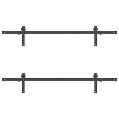Kit di Binari per Porte Scorrevoli 152,5 cm Acciaio Nero