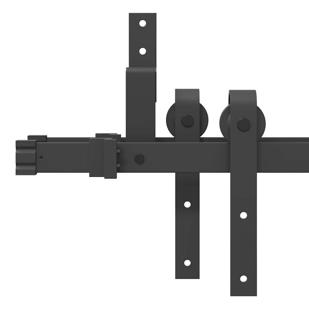 Kit di Binari per Porte Scorrevoli 213,5 cm Acciaio Nero