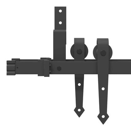 Kit di Binari per Porte Scorrevoli 152,5 cm Acciaio Nero