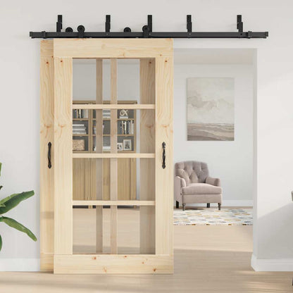 Kit di Binari per Porte Scorrevoli 213,5 cm Acciaio Nero | homemem39