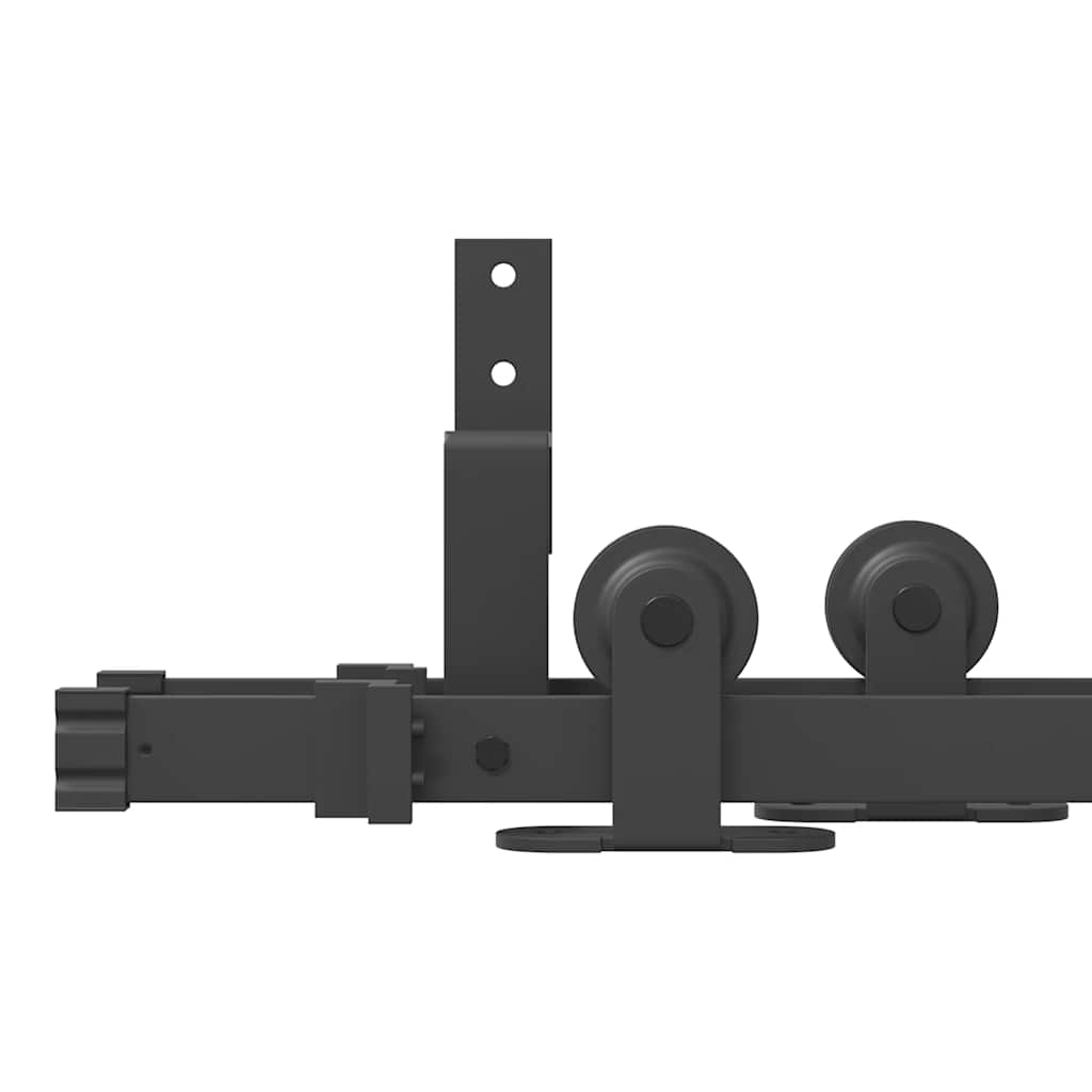 Kit di Binari per Porte Scorrevoli 213,5 cm Acciaio Nero