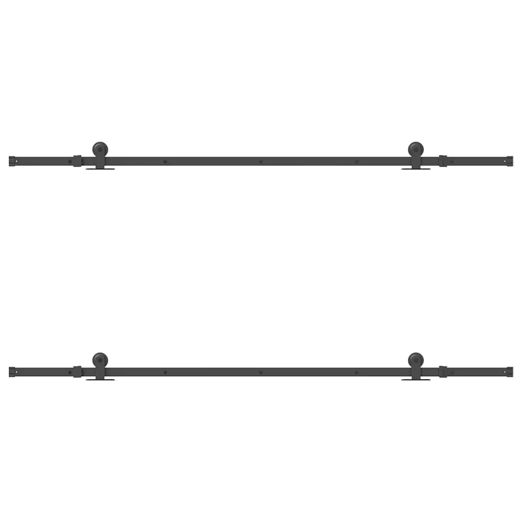 Kit di Binari per Porte Scorrevoli 213,5 cm Acciaio Nero
