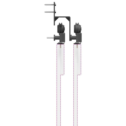 Kit di Binari per Porte Scorrevoli 213,5 cm Acciaio Nero | homemem39