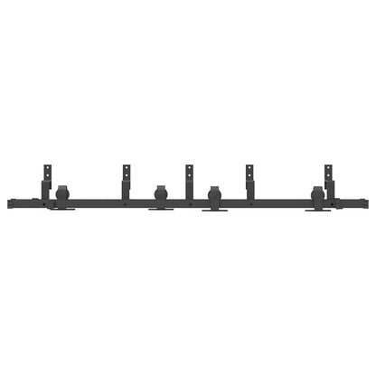 Kit di Binari per Porte Scorrevoli 183 cm Acciaio Nero | homemem39