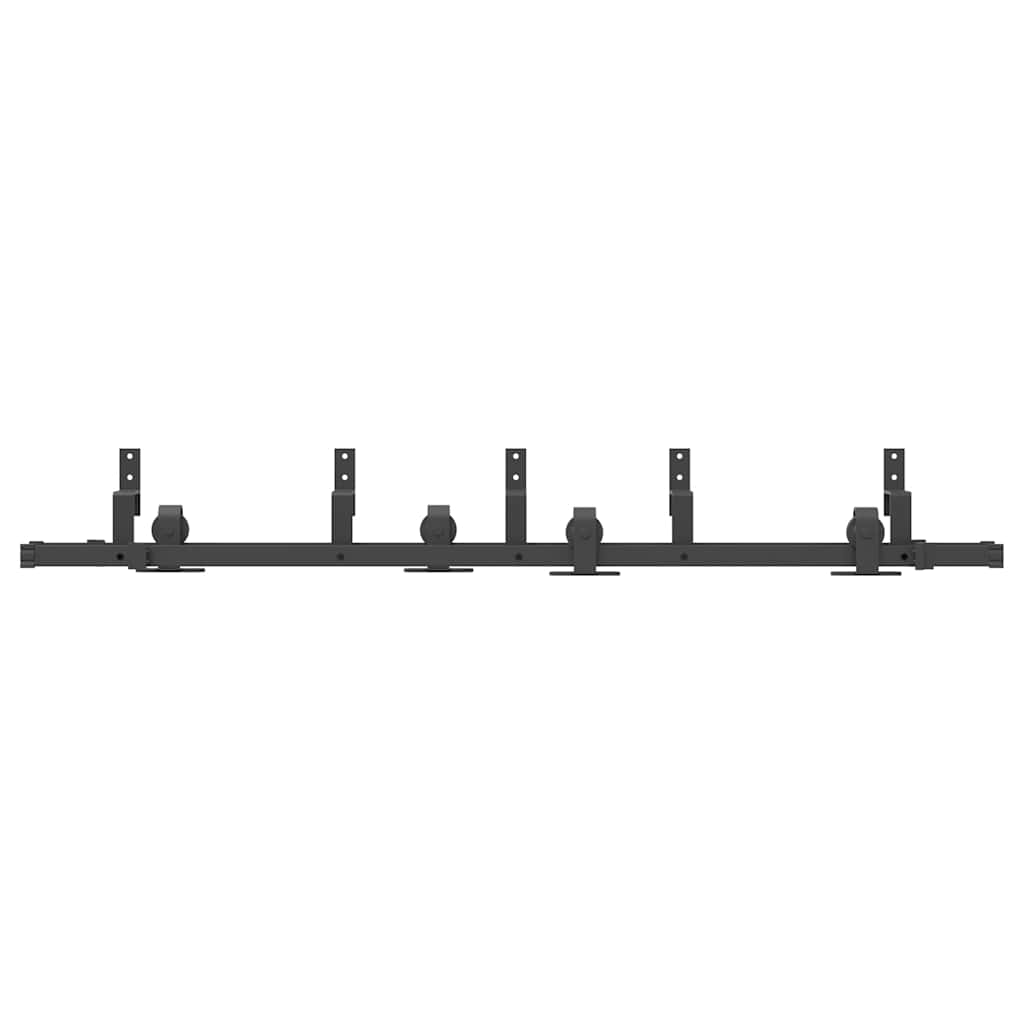 Kit di Binari per Porte Scorrevoli 183 cm Acciaio Nero