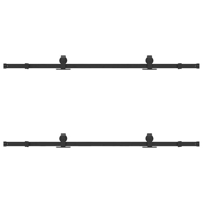 Kit di Binari per Porte Scorrevoli 183 cm Acciaio Nero