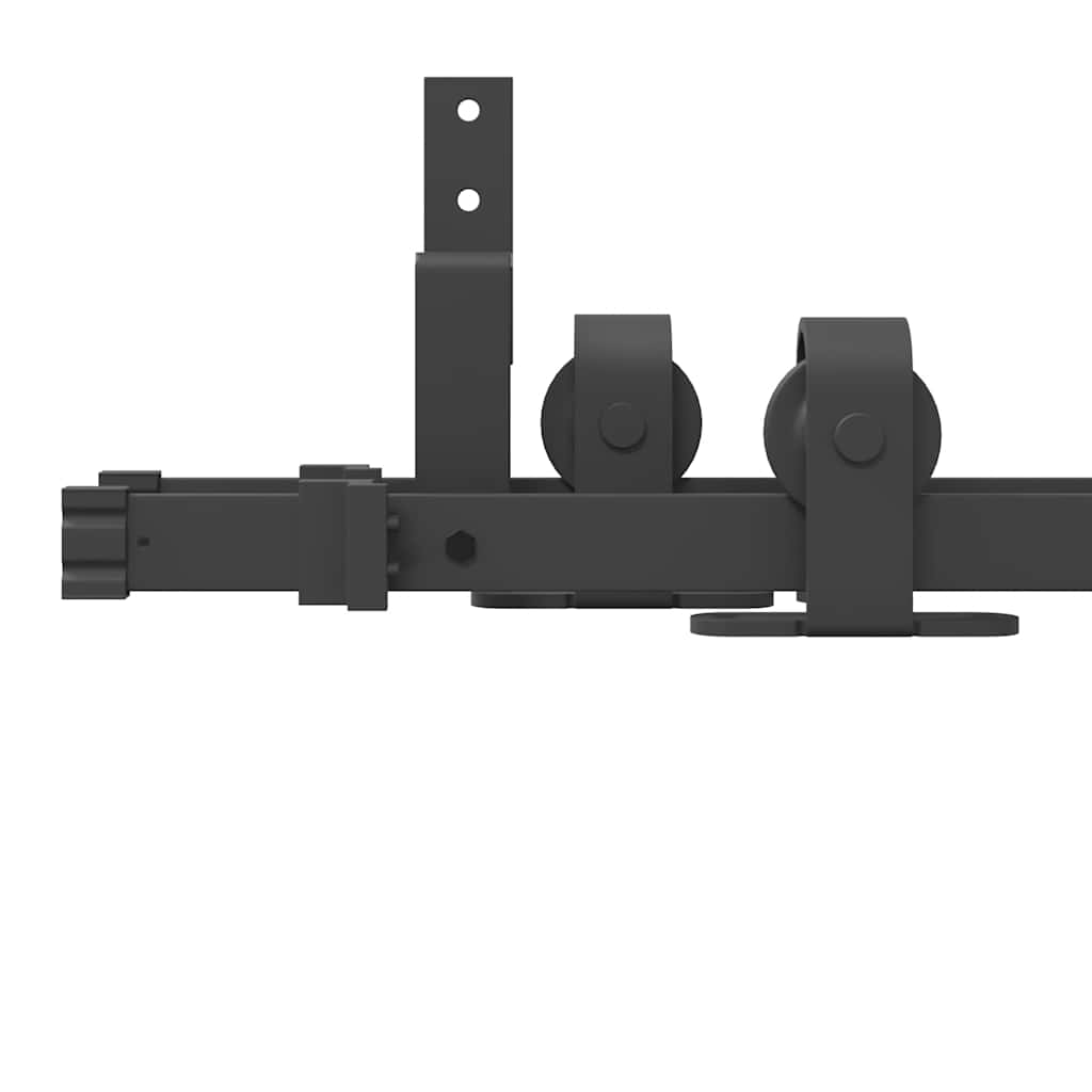 Kit di Binari per Porte Scorrevoli 200 cm Acciaio Nero