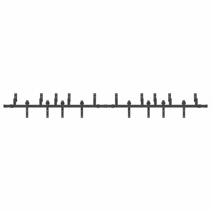 Kit di Binari per Porte Scorrevoli 305 cm Acciaio Nero | homemem39