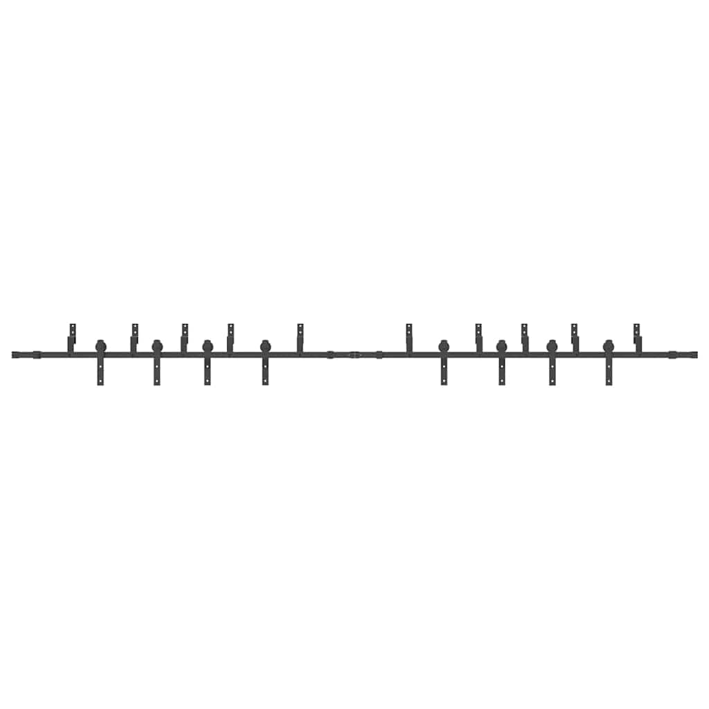 Kit di Binari per Porte Scorrevoli 427 cm Acciaio Nero | homemem39