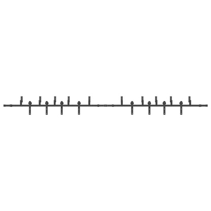 Kit di Binari per Porte Scorrevoli 427 cm Acciaio Nero | homemem39