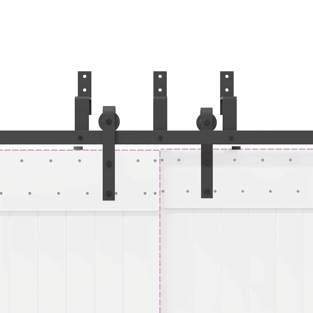Kit di Binari per Porte Scorrevoli 427 cm Acciaio Nero | homemem39
