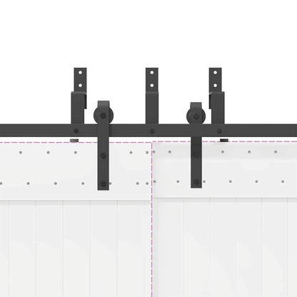 Kit di Binari per Porte Scorrevoli 427 cm Acciaio Nero