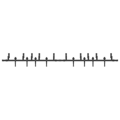 Kit di Binari per Porte Scorrevoli 305 cm Acciaio Nero