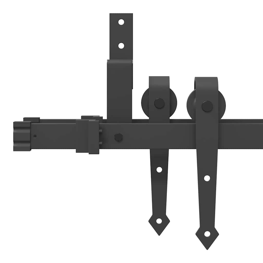 Kit di Binari per Porte Scorrevoli 427 cm Acciaio Nero