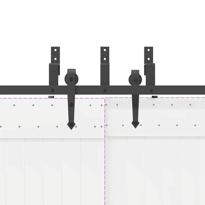 Kit di Binari per Porte Scorrevoli 427 cm Acciaio Nero