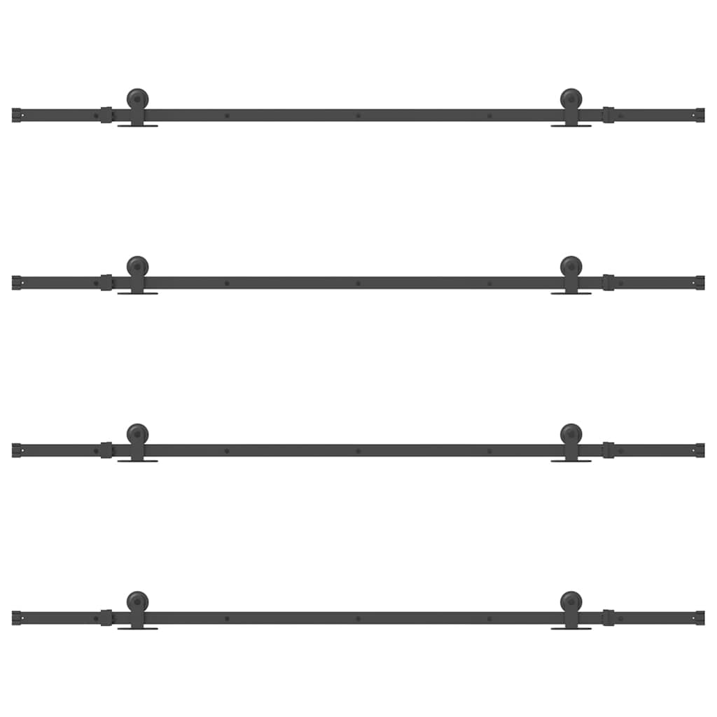 Kit di Binari per Porte Scorrevoli 427 cm Acciaio Nero | homemem39