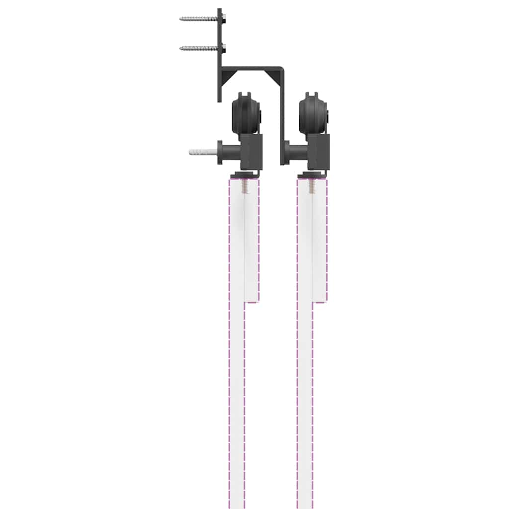 Kit di Binari per Porte Scorrevoli 427 cm Acciaio Nero | homemem39