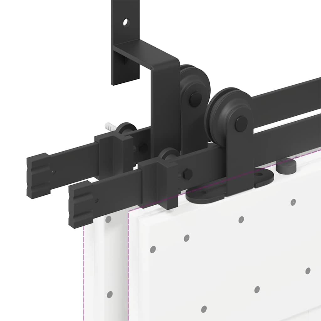 Kit di Binari per Porte Scorrevoli 427 cm Acciaio Nero | homemem39