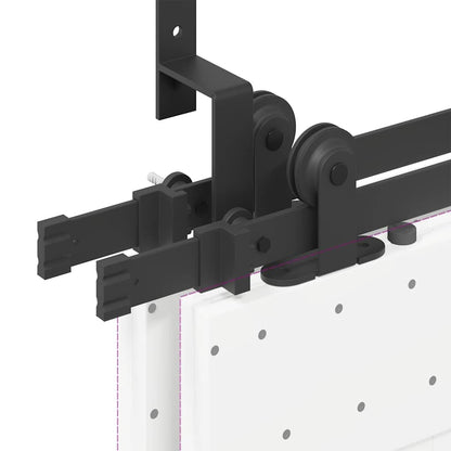 Kit di Binari per Porte Scorrevoli 427 cm Acciaio Nero | homemem39