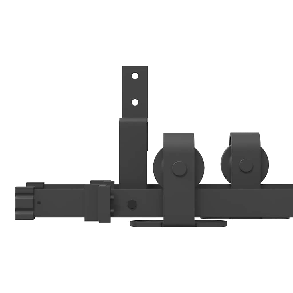 Kit di Binari per Porte Scorrevoli 366 cm Acciaio Nero