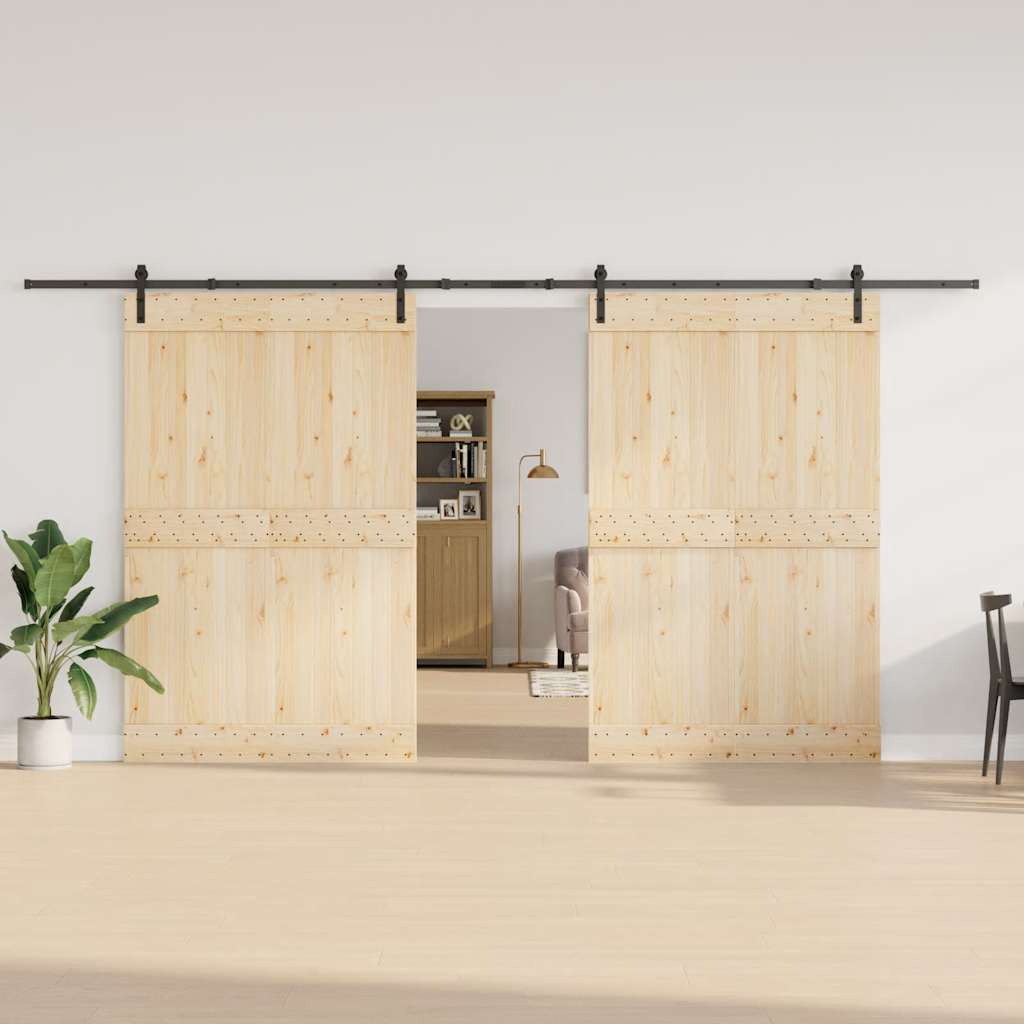 Kit di Binari per Porte Scorrevoli 427 cm Acciaio Nero | homemem39