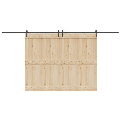 Kit di Binari per Porte Scorrevoli 427 cm Acciaio Nero | homemem39