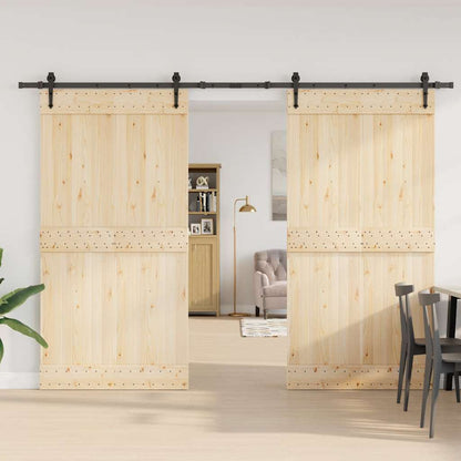 Kit di Binari per Porte Scorrevoli 305 cm Acciaio Nero | homemem39