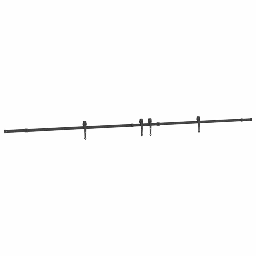 Kit di Binari per Porte Scorrevoli 427 cm Acciaio Nero | homemem39