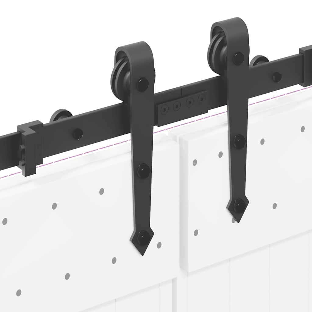 Kit di Binari per Porte Scorrevoli 427 cm Acciaio Nero | homemem39