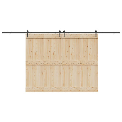 Kit di Binari per Porte Scorrevoli 427 cm Acciaio Nero | homemem39