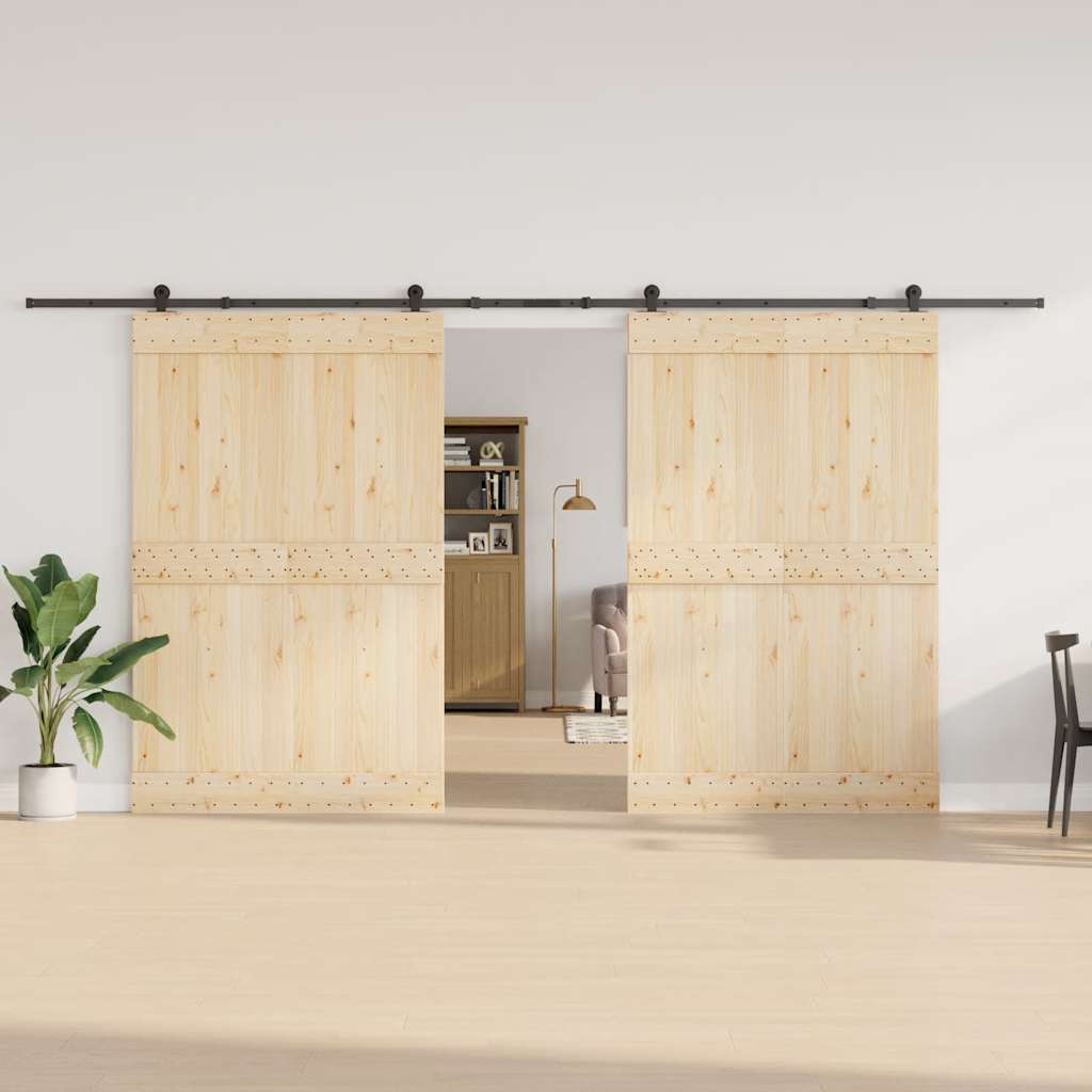 Kit di Binari per Porte Scorrevoli 427 cm Acciaio Nero | homemem39