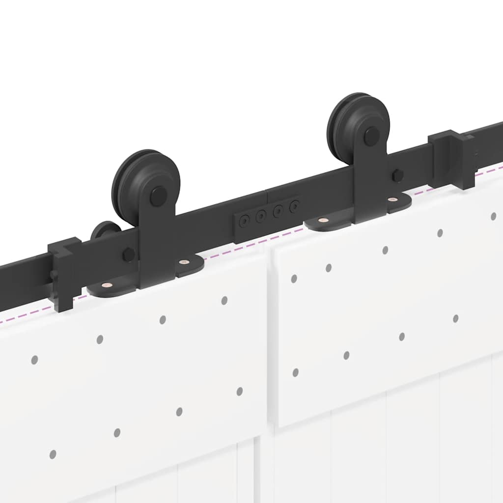 Kit di Binari per Porte Scorrevoli 427 cm Acciaio Nero | homemem39