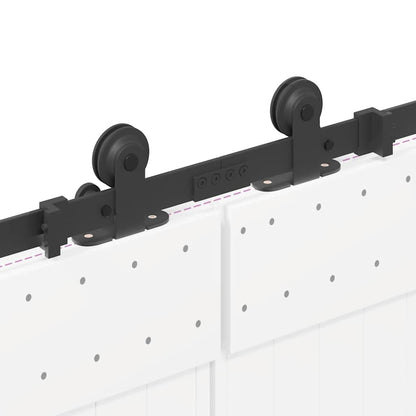 Kit di Binari per Porte Scorrevoli 427 cm Acciaio Nero | homemem39