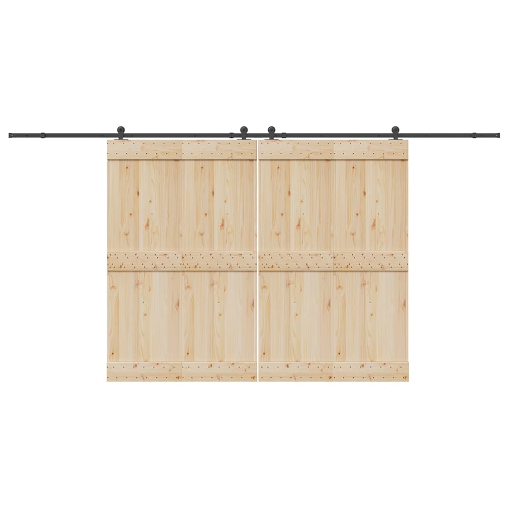 Kit di Binari per Porte Scorrevoli 427 cm Acciaio Nero | homemem39