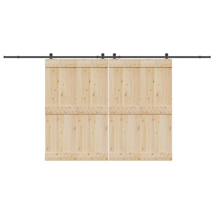 Kit di Binari per Porte Scorrevoli 427 cm Acciaio Nero | homemem39
