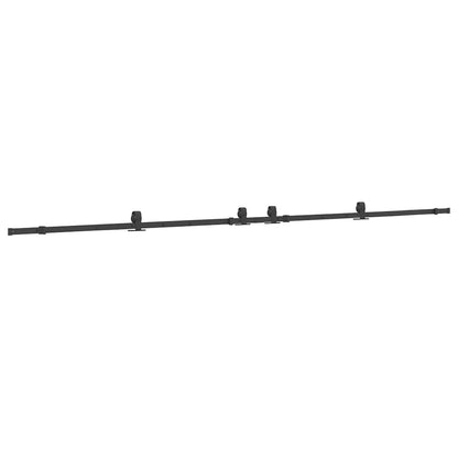 Kit di Binari per Porte Scorrevoli 366 cm Acciaio Nero | homemem39