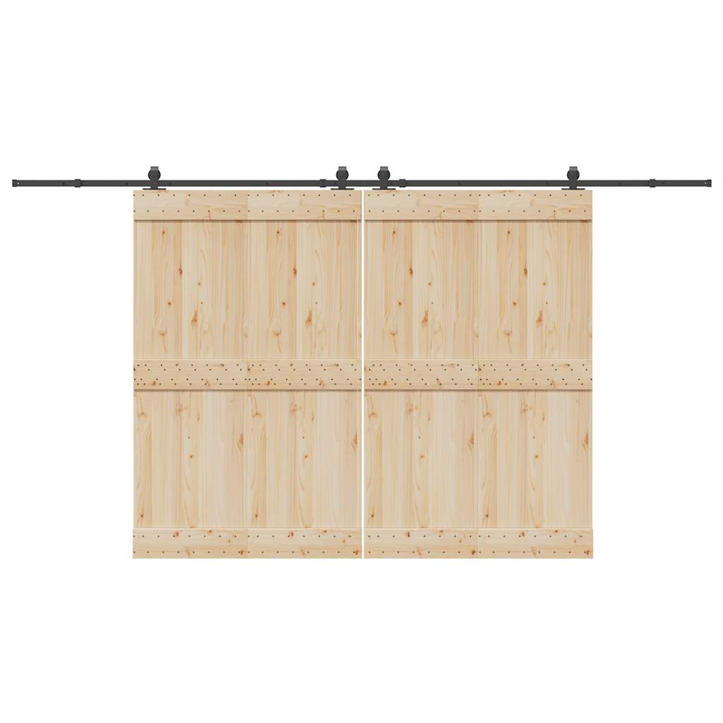 Kit di Binari per Porte Scorrevoli 400 cm Acciaio Nero