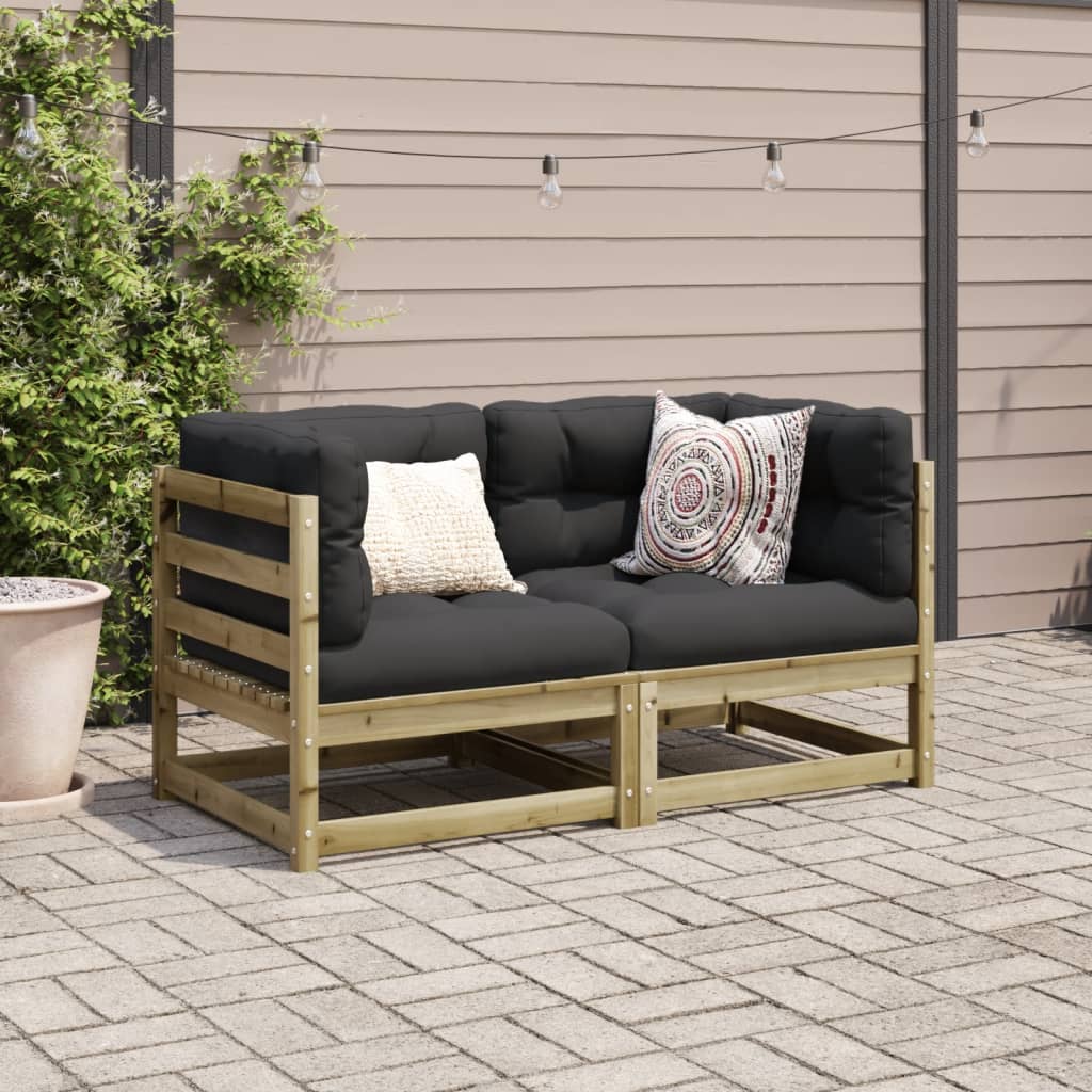 Set Divani da Giardino 2 pz in Legno Impregnato di Pino | homemem39